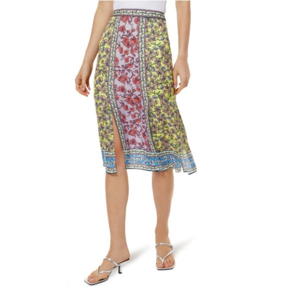 Alice + Olivia Athena Floral Midi Skirt with Sexy Side Slits - Picture 8 of 16